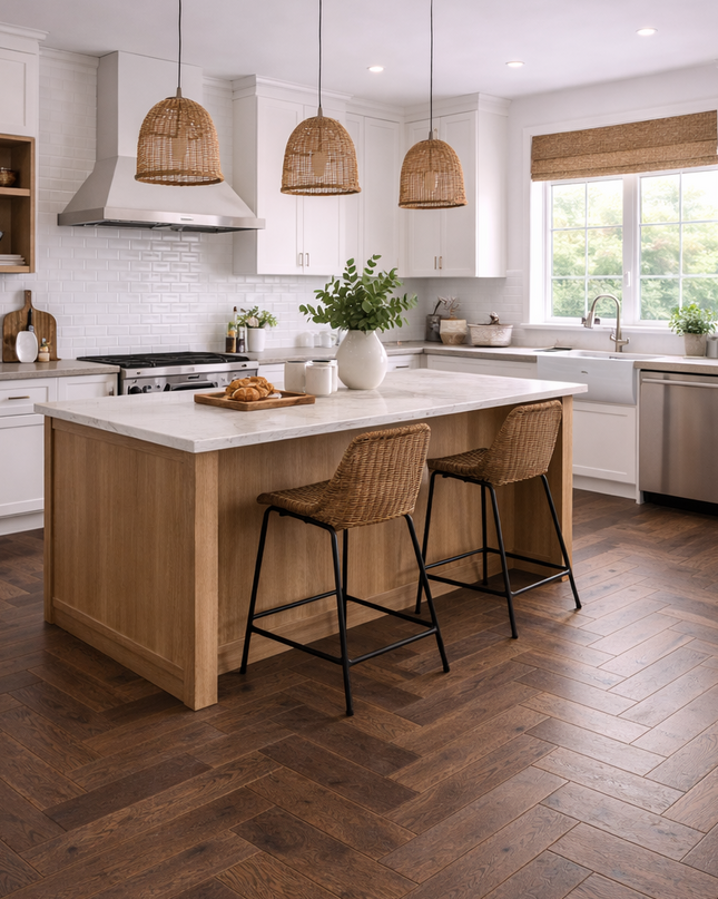 Stabparkett Elegant/Natur Savanna geölt 80 mm breit  3-Schichtparkett