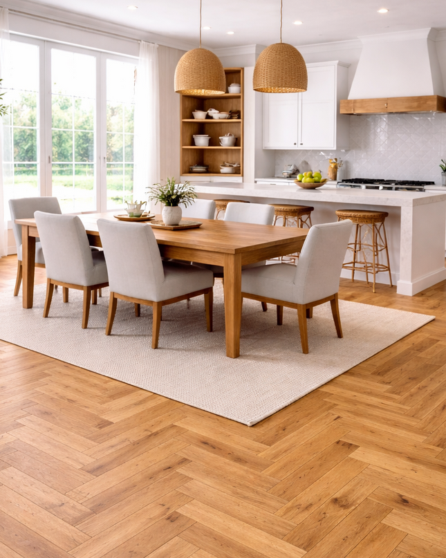 Stabparkett Markant/Rustikal Smoked Oak geölt 120 mm breit Massiv-Stab-Parkett