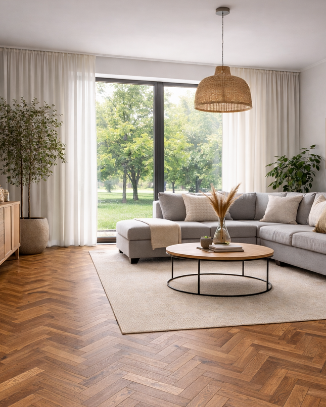 Stabparkett Elegant/Natur Havanna geölt 140 mm breit 2-Schichtparkett