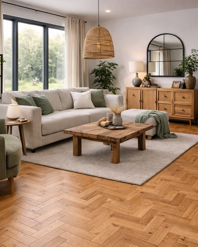 Stabparkett Markant/Rustikal Pure geölt 80 mm breit 3-Schichtparkett