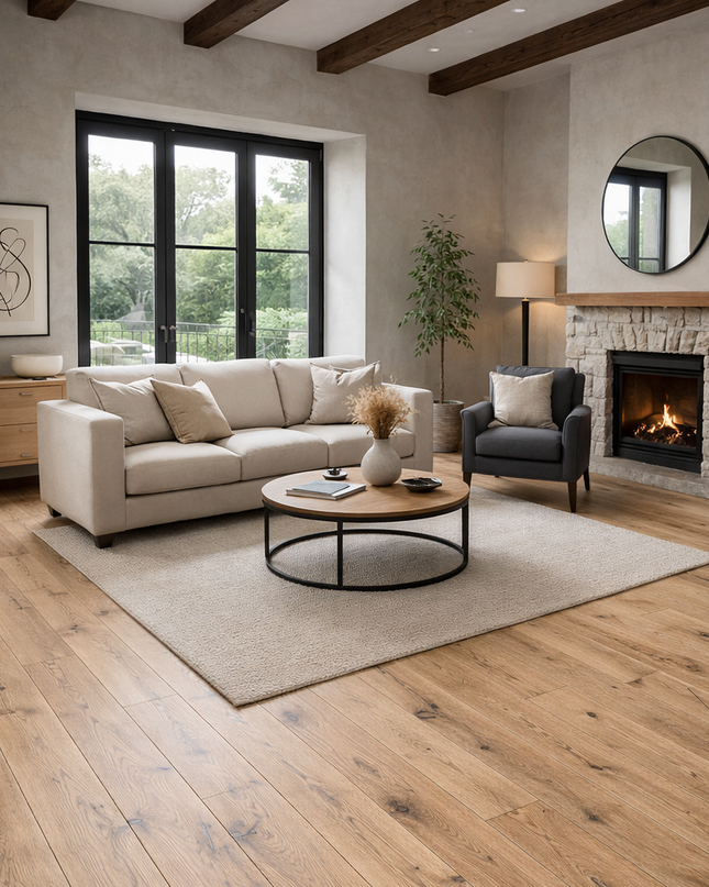 Landhausdiele Rustikal Vanilla geölt 140 mm breit - 2-Schichtparkett