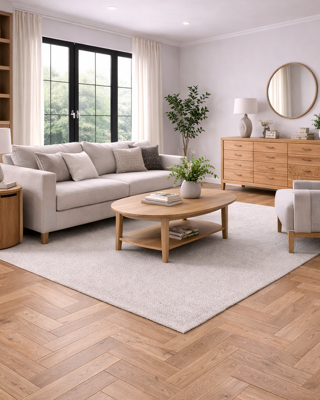 Stabparkett Elegant/Natur Pure geölt 80mm breit 3-Schichtparkett