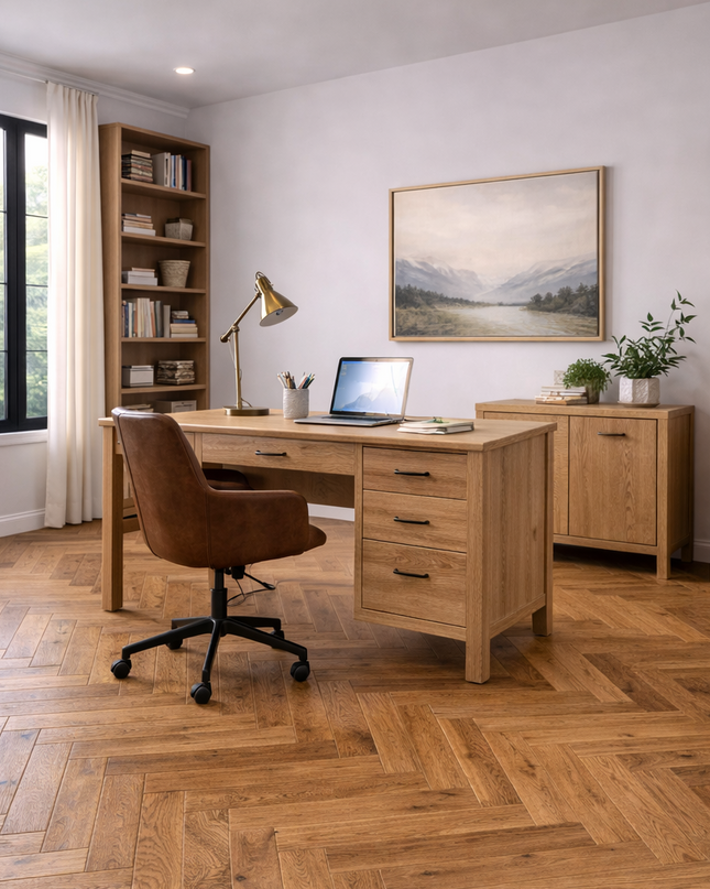 Stabparkett Elegant/Natur Smoked Oak geölt 80 mm breit 3-Schichtparkett