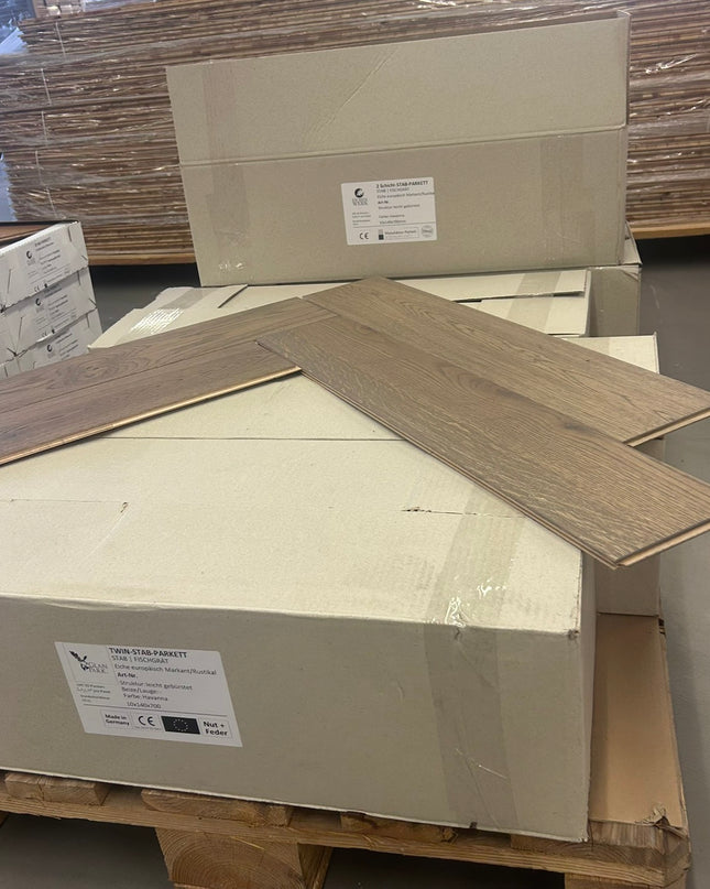 Stabparkett Markant/Rustikal Havanna geölt 140 mm breit 2-Schichtparkett