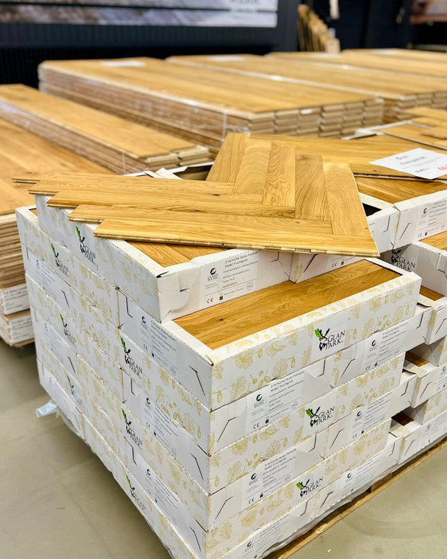 Stabparkett Markant/Rustikal Pure geölt 80 mm breit 3-Schichtparkett