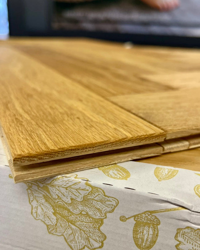 Stabparkett Elegant/Natur Pure geölt 80mm breit 3-Schichtparkett