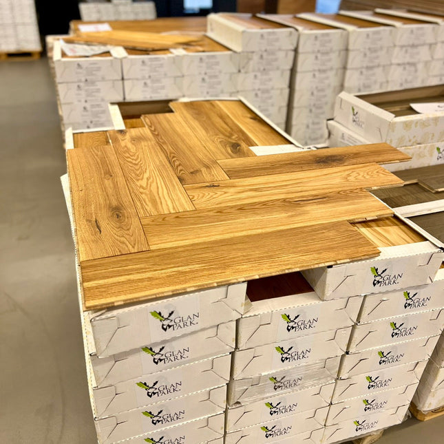 Stabparkett Eiche Rustikal Pure geölt 137 mm breit 3-Schichtparkett