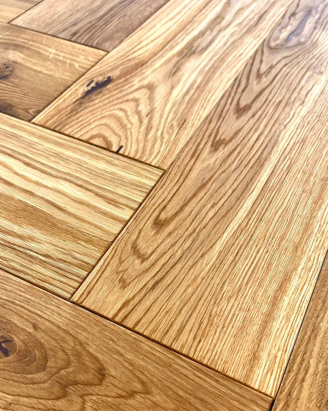 Stabparkett Eiche Rustikal Pure geölt 137 mm breit 3-Schichtparkett