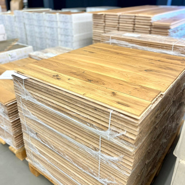 Stabparkett Markant/Rustikal Smoked Oak geölt 120 mm breit Massiv-Stab-Parkett