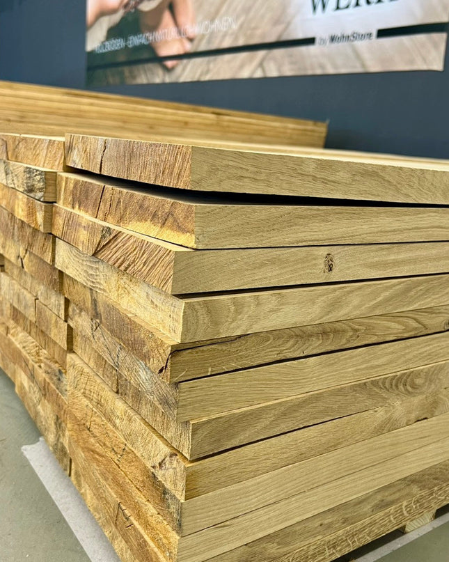 Eichenbohlen Massiv 26 x 210 mm x 2300 mm