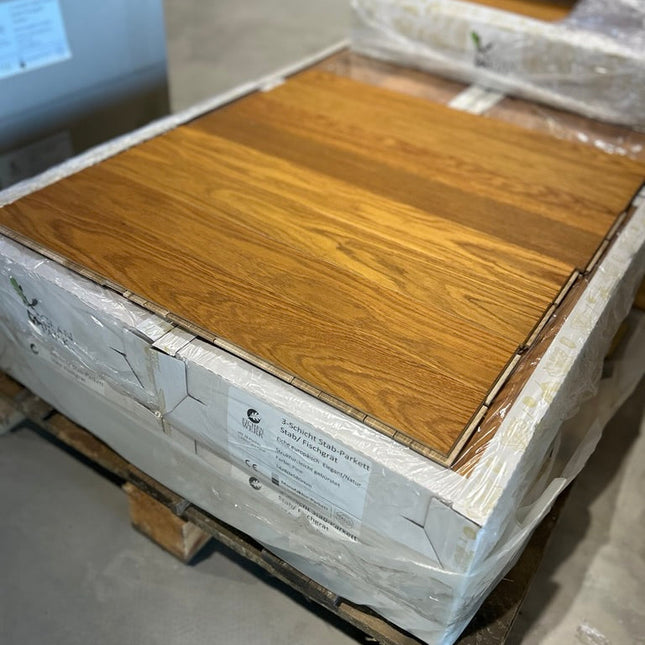 Stabparkett Elegant/Natur Pine geölt 80 mm breit  3-Schichtparkett