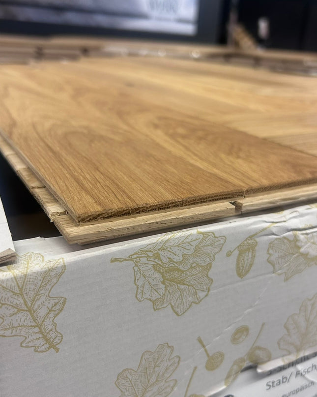 Stabparkett Markant/Rustikal Pure geölt 80 mm breit 3-Schichtparkett