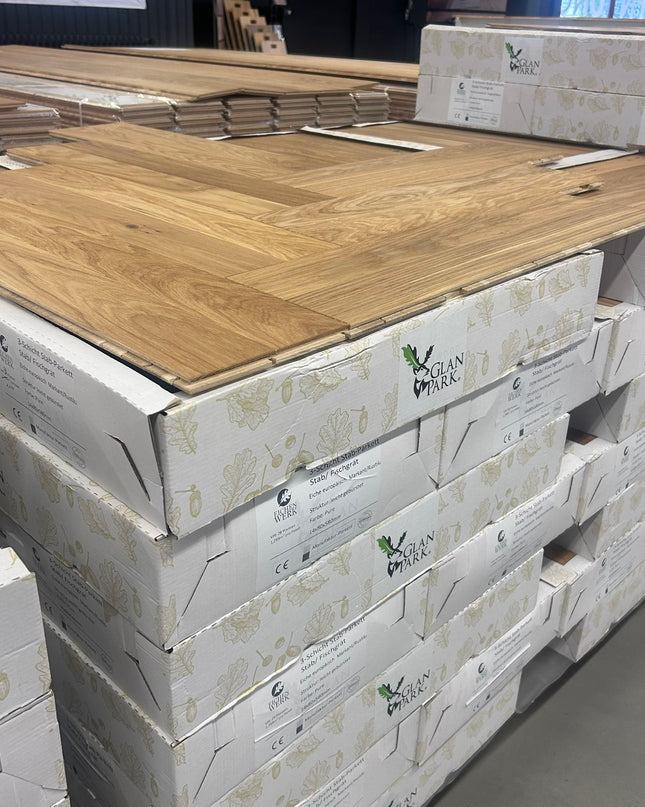 Stabparkett Markant/Rustikal Pure geölt 80 mm breit 3-Schichtparkett