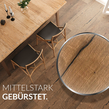 Landhausdiele Natur Crudo geölt 190 mm breit - 3-Schichtparkett