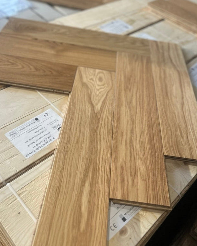 Stabparkett Natural Pure geölt 137 mm breit  3-Schichtparkett