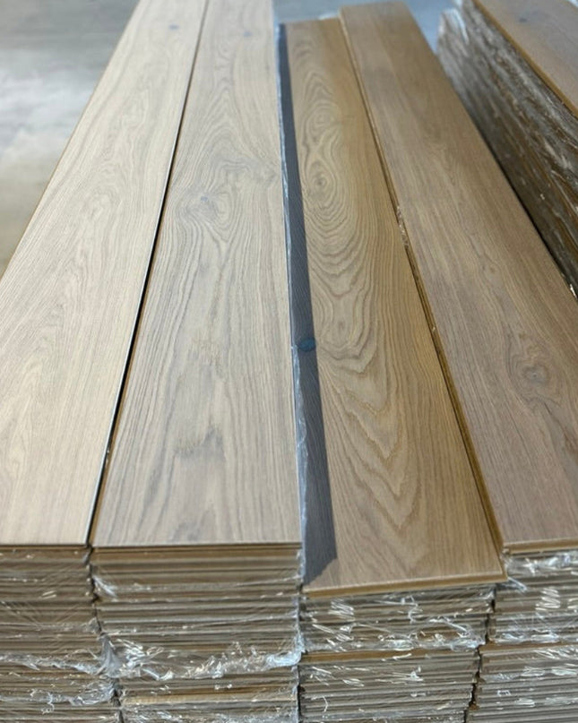 Landhausdiele Natural White geölt 220 mm breit - 2-Schichtparkett