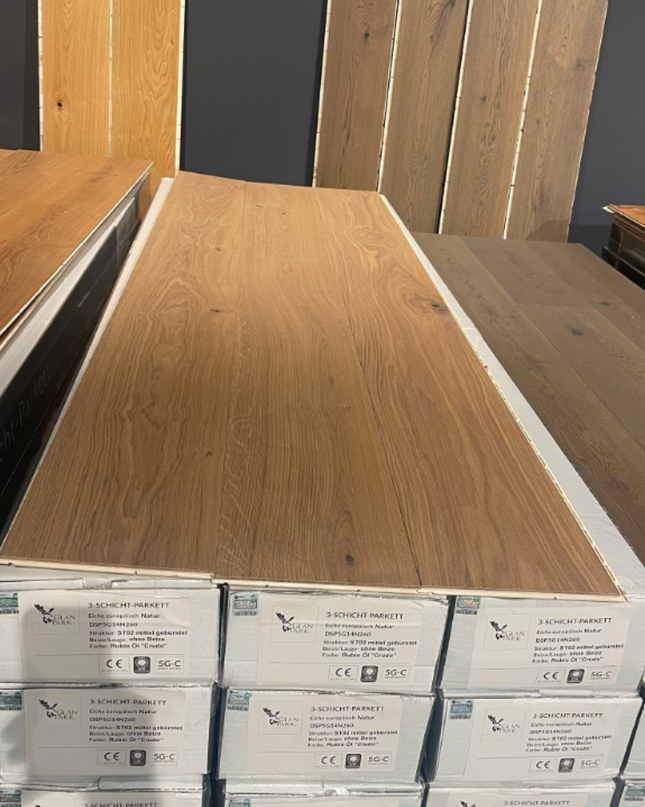 Landhausdiele Natur Crudo geölt 190 mm breit - 3-Schichtparkett
