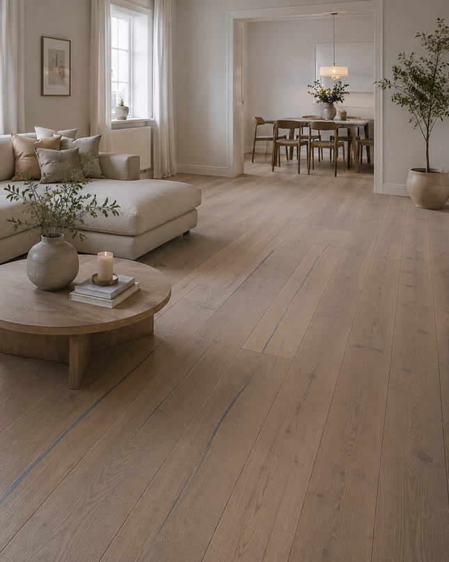 Landhausdiele Rustikal Vanilla geölt 180 mm breit - 2-Schichtparkett