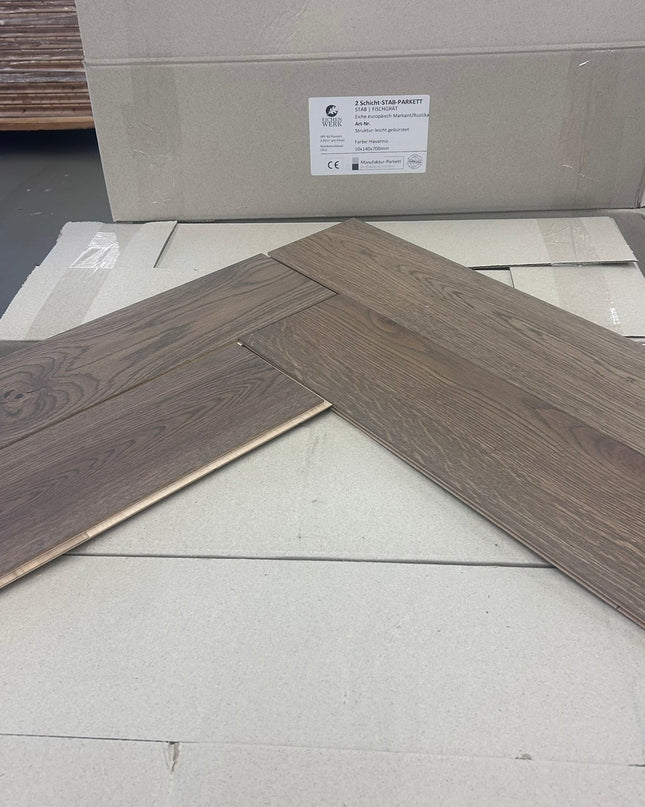Stabparkett Markant/Rustikal Havanna geölt 140 mm breit 2-Schichtparkett