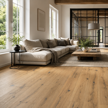 Landhausdiele Rustikal Mist 5% geölt 245 mm breit  - 3-Schichtparkett