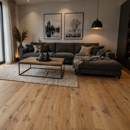 Landhausdiele Restposten Smoked Oak geölt 140 mm breit - 2-Schichtparkett