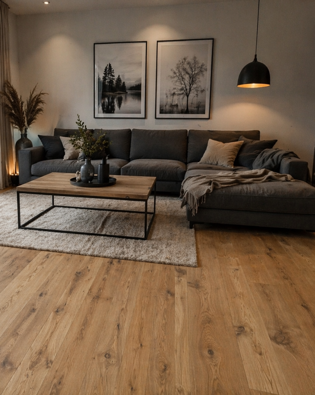 Landhausdiele Restposten Smoked Oak geölt 140 mm breit - 2-Schichtparkett