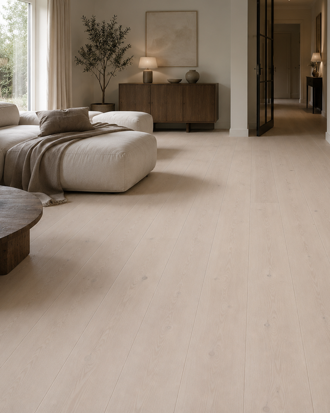 Landhausdiele Natural/Markant Cotton White geölt 160 mm breit - 2-Schichtparkett