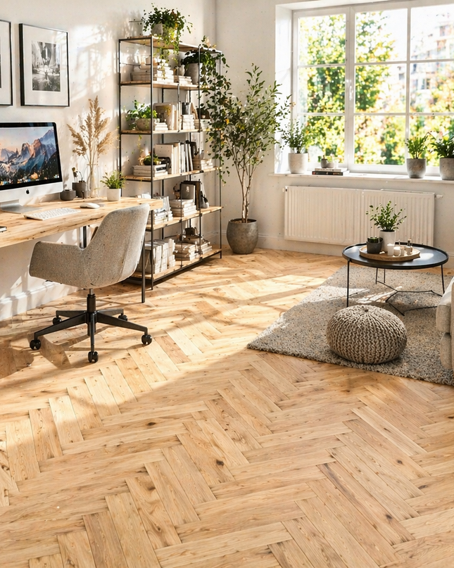 Stabparkett Mix Pure geölt 100 mm breit 2-Schichtparkett